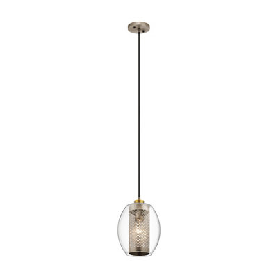 Luminosa Lighting Elstead Kichler Asher Dome Pendant Ceiling Light Antique Pewter from B&Q