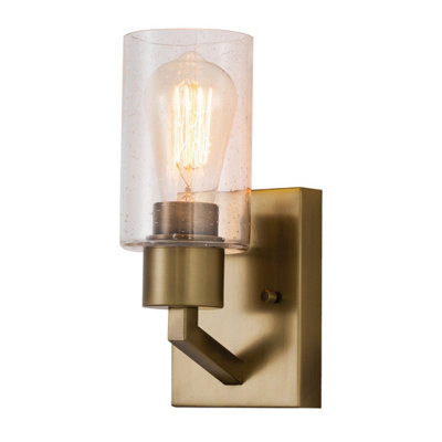 Luminosa Lighting Elstead Kichler Deryn Wall Lamp Natural Brass from B&Q