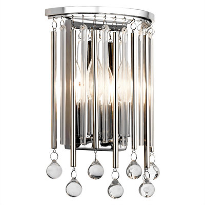 Luminosa Lighting Elstead Kichler Piper Wall Lamp Polished Chrome from B&Q