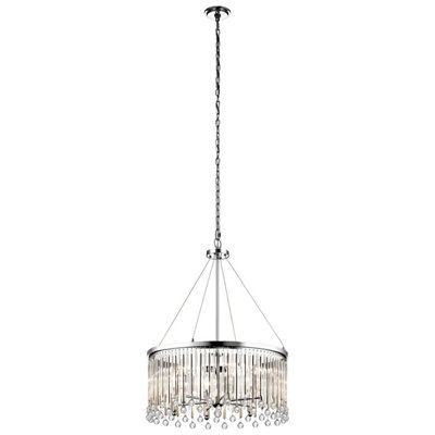 Luminosa Lighting Elstead Kichler Piper Pendant Ceiling Light Polished Chrome from B&Q