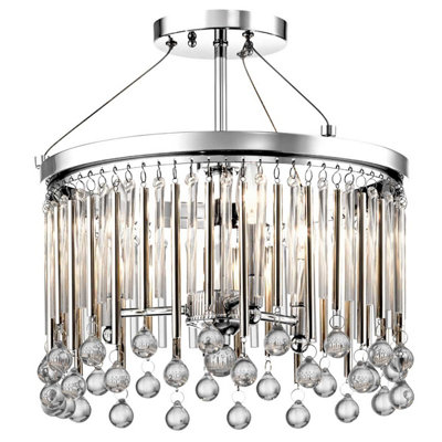 Luminosa Lighting Elstead Kichler Piper Ceiling Light Polished Chrome from B&Q