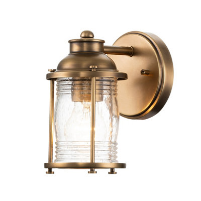 Luminosa Lighting Luminosa Kichler Ashland Bay Wall Lamp Natural BrassIp44 from B&Q