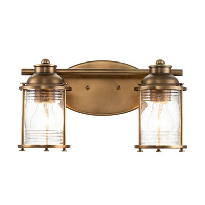 Luminosa Lighting Luminosa Kichler Ashland Bay Wall Lamp Natural BrassIp44 from B&Q