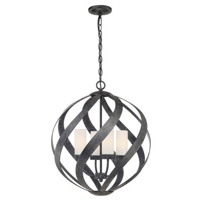 Luminosa Lighting Luminosa Quoizel Blacksmith Spherical Pendant Ceiling Light Old BlackIp44 from B&Q
