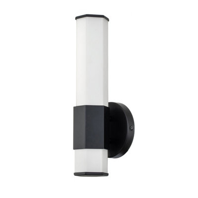 Luminosa Lighting Luminosa Hinkley Facet Integrated Led Bathroom Wall Lamp Matte Black3000KIp44 from B&Q