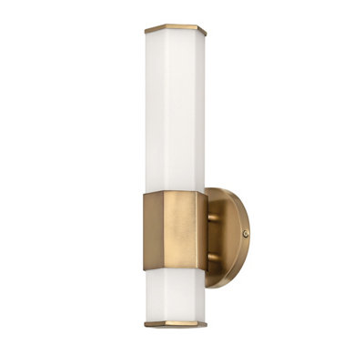 Luminosa Lighting Luminosa Hinkley Facet Integrated Led Bathroom Wall Lamp Heritage Brass3000KIp44 from B&Q
