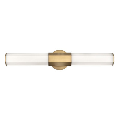 Luminosa Lighting Luminosa Hinkley Facet Integrated Led Bathroom Wall Lamp Heritage Brass3000KIp44 from B&Q