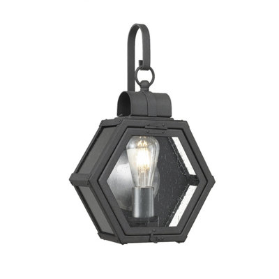 Luminosa Lighting Luminosa Quoizel Heath Outdoor Wall Lantern Mottled BlackIp44 from B&Q