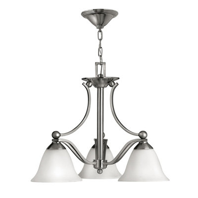 Elstead Bolla Multi Arm Chandelier 3 Light Brushed Nickel FinishE27 from B&Q