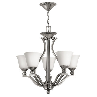 Elstead Bolla 5 Light Multi Arm Chandelier Brushed Nickel FinishE27 from B&Q