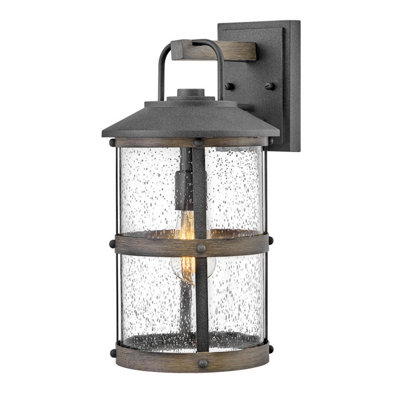 Luminosa Lighting Luminosa Hinkley Lakehouse Outdoor Wall Lantern Aged Zinc With Driftwood GreyIp44 from B&Q