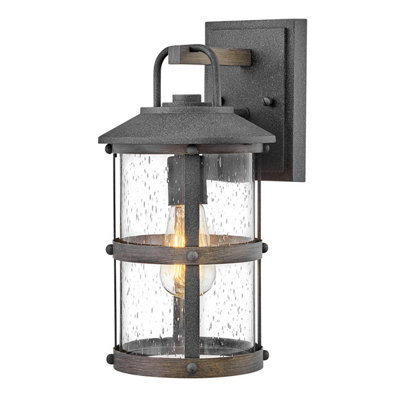 Luminosa Lighting Luminosa Hinkley Lakehouse Outdoor Wall Lantern Aged Zinc With Driftwood GreyIp44 from B&Q