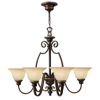 Elstead Cello 6 Light Multi Arm Chandelier Antique Bronze FinishE27 from B&Q