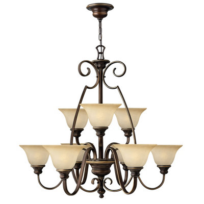 B&Q -  Elstead Cello 9 Light Multi Arm Chandelier Antique Bronze FinishE27