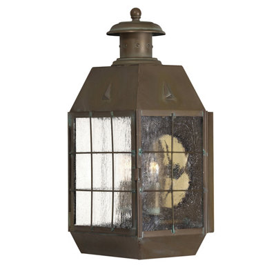 Luminosa Lighting Luminosa Hinkley Nantucket Outdoor Wall Lantern Aged BrassIp44 from B&Q