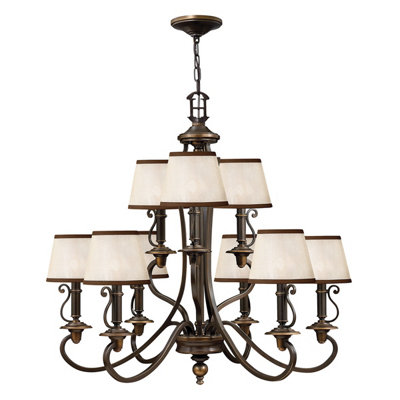 Elstead Plymouth 9 Light Multi Arm Chandelier Olde Bronze FinishE14 from B&Q