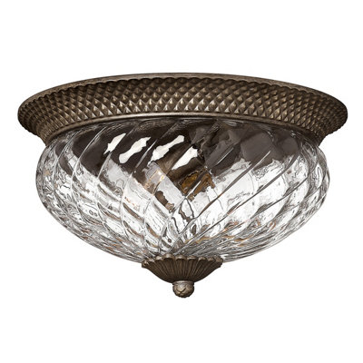 Elstead Plantation 3 Light Large Semi Flush Ceiling Light Pearl BronzeE27 from B&Q