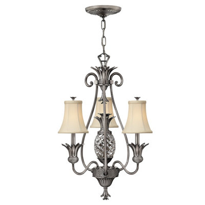 Elstead Plantation Multi Arm Chandelier 3 Light Polished Antique Nickel FinishE14 from B&Q