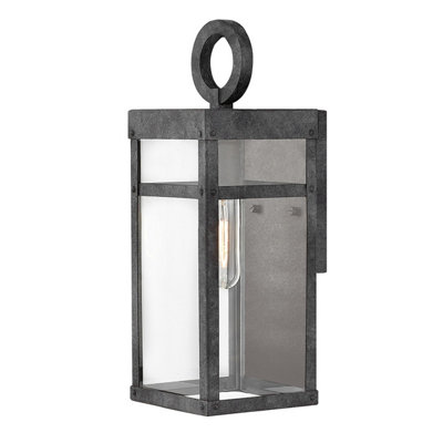 Luminosa Lighting Luminosa Hinkley Porter Outdoor Wall Lantern Aged ZincIp44 from B&Q