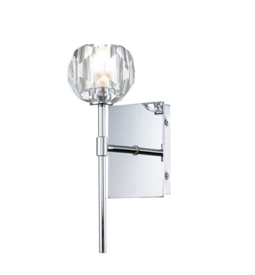 Luminosa Lighting Luminosa Quoizel Regalia Wall Lamp Polished Chrome3000KIp44 from B&Q