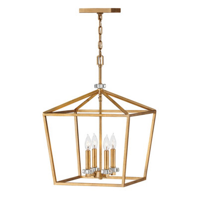 B&Q -  Elstead Hinkley Stinson Lanterns Pendant Ceiling Light Distressed Brass