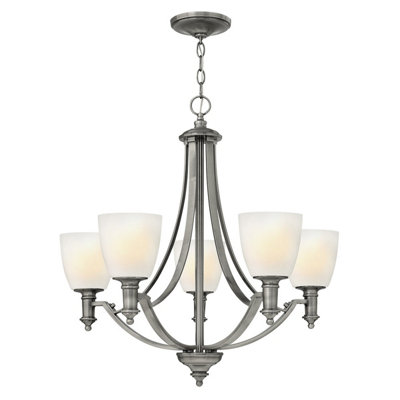 Elstead Truman 5 Light Multi Arm Chandelier Antique Nickel FinishE27 from B&Q