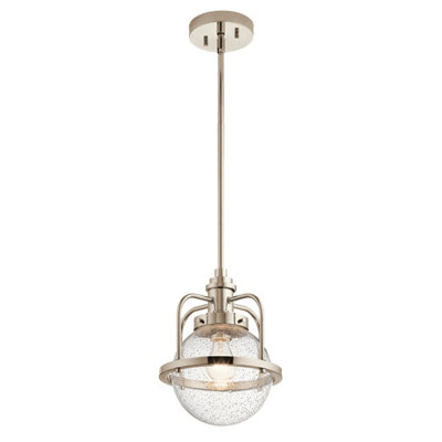 Luminosa Lighting Luminosa Kichler Triocent Globe Pendant Ceiling Light Polished NickelIp44 from B&Q