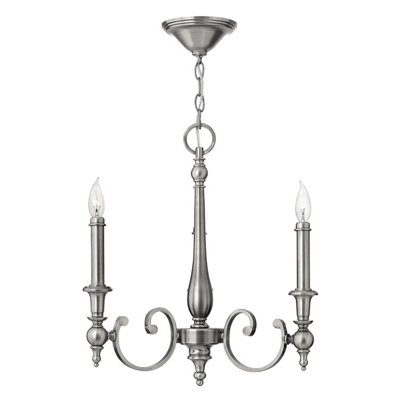 Elstead Lighting Yorktown 3 Light ChandelierAntique Nickel from B&Q