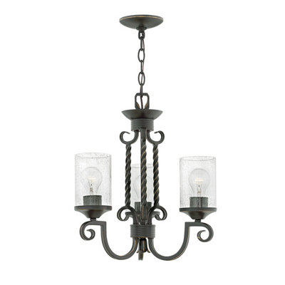 Luminosa Lighting Elstead Hinkley Casa 3 Light Chandelier Olde Black