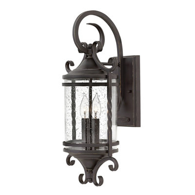 Luminosa Lighting Elstead Hinkley Casa Outdoor 2 Light Wall Lantern Olde Black Ip44