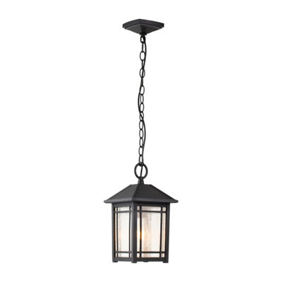 Luminosa Lighting Elstead Quoizel Cedar Point Outdoor Pendant Ceiling Light BlackIp44 from B&Q