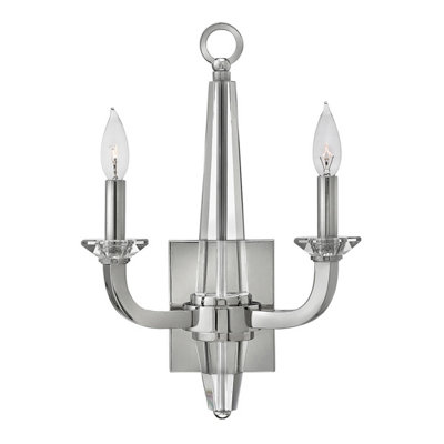 Luminosa Lighting Elstead Hinkley Ascher 2 Light Wall Light Polished Nickel