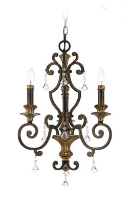 Elstead Marquette Chandelier 3 Light Antique Bronze FinishE14 from B&Q