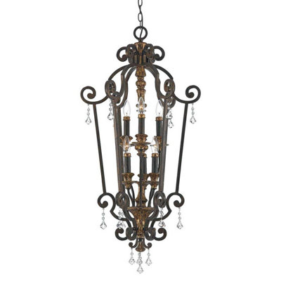 Luminosa Lighting Elstead Marquette 6 Light Chandelier Antique Bronze FinishE14 from B&Q