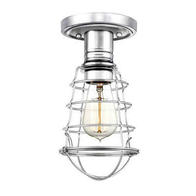 Luminosa Lighting Elstead Quoizel Mixon Semi Flush Ceiling Light Polished Chrome from B&Q