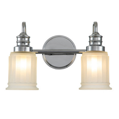 Luminosa Lighting Elstead Quoizel Swell Wall Lamp Polished ChromeIp44 from B&Q