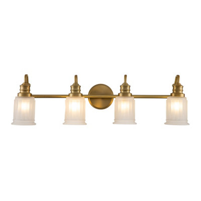 Luminosa Lighting Elstead Quoizel Swell Wall Lamp Brushed BrassIp44 from B&Q