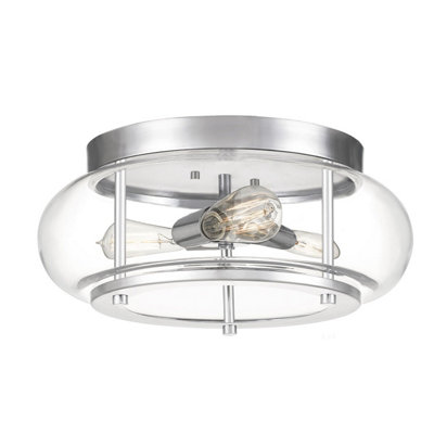Luminosa Lighting Elstead Quoizel Trilogy Cylindrical Ceiling Light Polished ChromeIp44