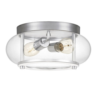Luminosa Lighting Elstead Quoizel Trilogy Cylindrical Ceiling Light Polished ChromeIp44