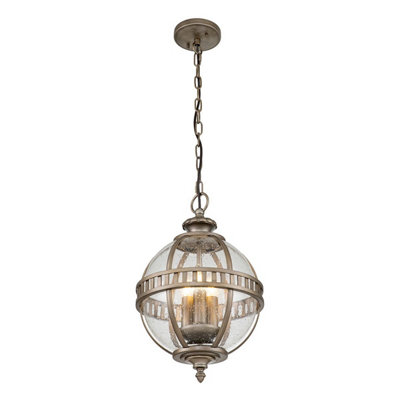 Luminosa Lighting Elstead Halleron Chain Lantern Outdoor Pendant Ceiling Light Burnished Bronze Ip44 from B&Q