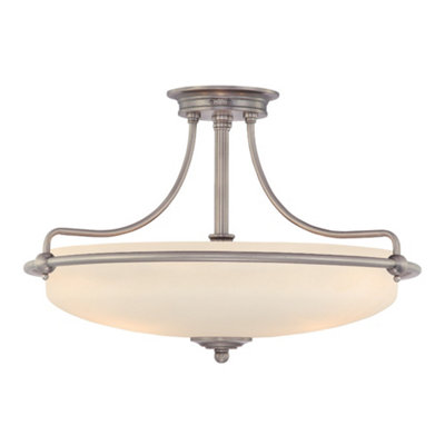 Elstead Griffin 4 Light Semi Flush Ceiling Light Polished ChromeE27 from B&Q