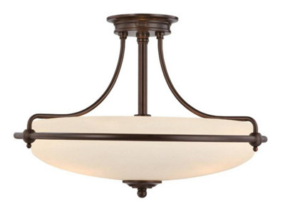 Elstead Griffin 4 Light Semi Flush Ceiling Light Palladian BronzeE27 from B&Q