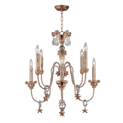 Elstead Mignon 8 Light Chandelier Gold And Silver FinishE14 from B&Q