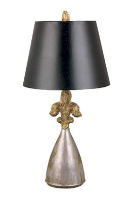 Luminosa Lighting Luminosa Rodrigue 1 Light Table Lamp SilverE27 from B&Q