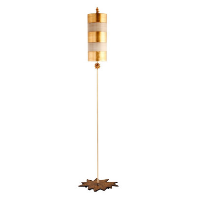Elstead Lighting Nettle 1 Light Floor LampGold Leaf & Taupe from B&Q