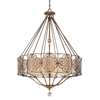 Luminosa Ing Luminosa Marcella 4 Round Pendant British Finish, E27 Light/Bronze