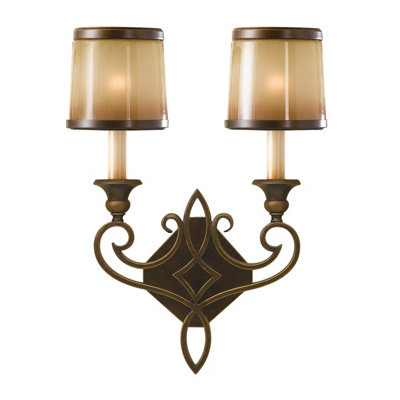 Elstead Lighting Justine 2 Light Wall Light Astral Bronze from B&Q