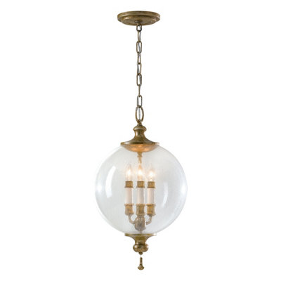 Elstead Argento 3 Light Ceiling Pendant Oxidized Silver LeafE14 from B&Q