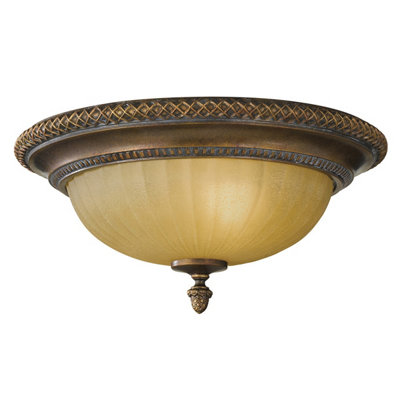 Elstead Kelham Hall 2 Light Flush Ceiling Light GoldBronzeE27 from B&Q