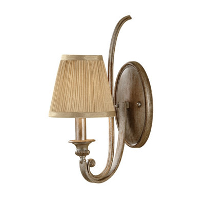 Elstead Abbey 1 Light Indoor Candle Wall Light Silver Sand With ShadeE14 from B&Q